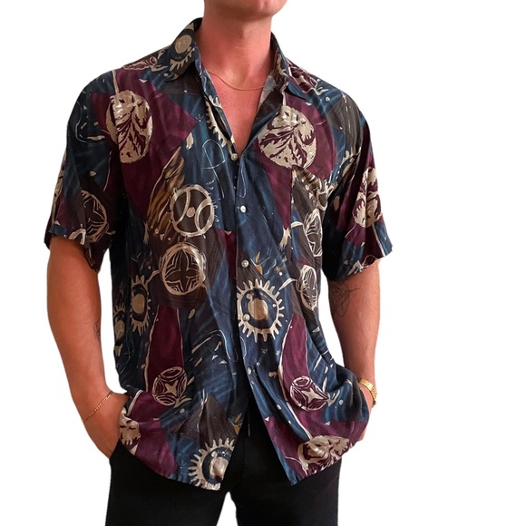 Organic Pattern Flowy Button Down - Picture 5 of 6